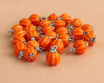 Ciondolo a forma di zucca arancione per orecchini, ciondolo a forma di zucca di Halloween, gioielli autunnali, forniture per donne per la creazione di gioielli, ciondolo autunnale per gioielli fai da te