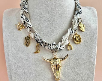 Bandana Necklace Western Scarf Necklace Cowgirl Necklace for Girl Handcrafted Jewelry for Women Western Bachelorette Party Gift For Daughter