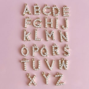 Pearl Letter Charm Pearl Bag Charm  Pearl Jewelry Making Supply DIY Jewelry