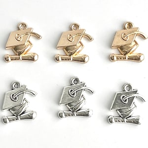 Graduation Charms for Jewelry Making Gold Charms for Graduation Celebration Keepsake Gift for Graduating Senior Year Jewelry Accessories