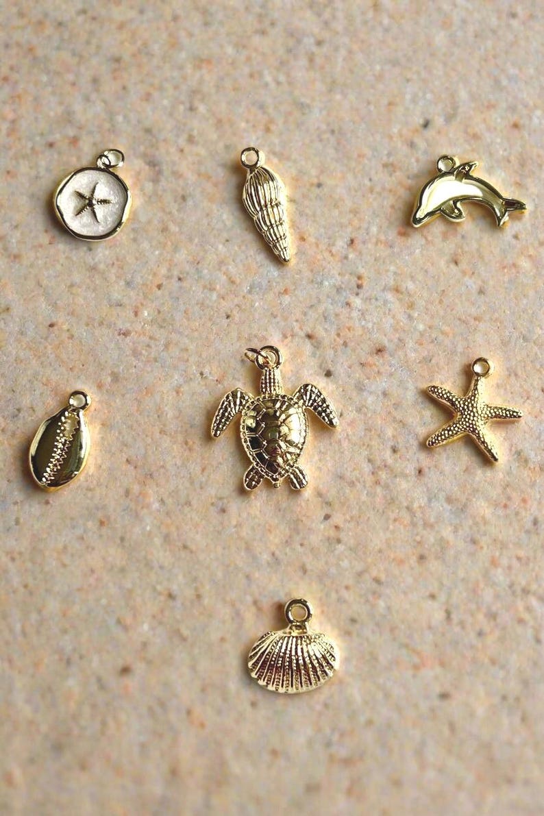 jewelry supplies gold beach jewelry starfish charm for necklace gold beach charm pack