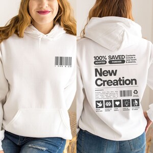 Unisex Christian Hoodie,Ingredient List Faith Hoodie,Baptism Hoodie Gift,New Creation Hoodie,Bible Verse Hoodie,Christian Identity Hoodie