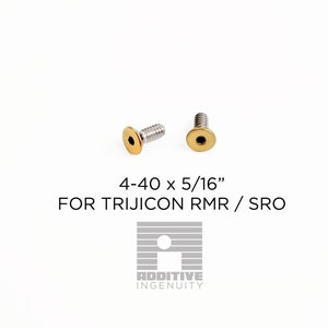 4-40 x 5/16" TiN "Gold" Trijicon RMR / SRO Mounting Screws for Zaffiri Precision Post-Style Footprint