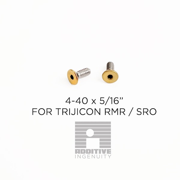 4-40 x 5/16" TiN "Gold" Trijicon RMR / SRO Mounting Screws for Zaffiri Precision Post-Style Footprint