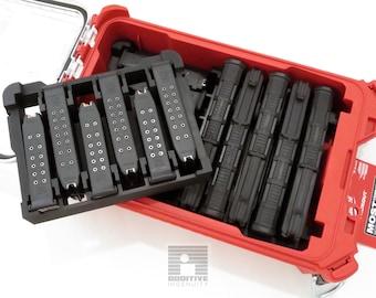 Storage Insert for Milwaukee PACKOUT | Holds 12 Glock Magazines and 5 PMAG Magazines (.223 | 5.56)