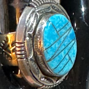 Elegant Native American Navajo Blue Topaz Jet Sterling Silver Philbert Secatero Necklace Elegant Native American Navajo Blue Topaz Jet Sterling Silver Philbert Secatero Necklace