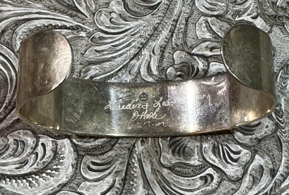 Vintage Zuni Inlay Cuff Bracelet: Turquoise, Cora… - image 4