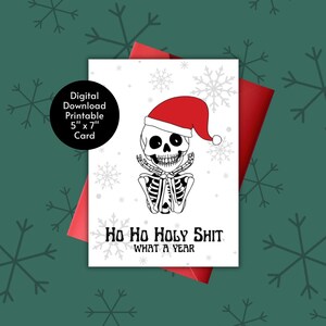 Ho Ho Puta merda, que ano | Cartão de felicitações digital para impressão | Feliz Natal | Feliz Ano Novo | Cartão de Natal