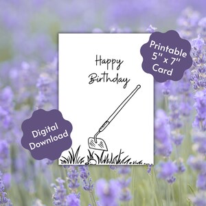 Cartão de felicitações para impressão de feliz aniversário, entusiasta de jardim, trocadilho engraçado, download digital