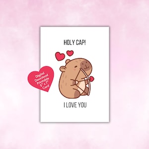 Santo cielo! Ti amo biglietto d'auguri / regalo capibara / San Valentino / anniversario / buon compleanno stampabile / download digitale
