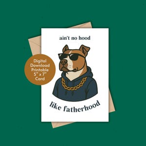 Fijne Vaderdag | Ain't No Hood Like Fatherhood | Afdrukbare wenskaart | Verjaardag | Kaart voor papa | Bedankt papa