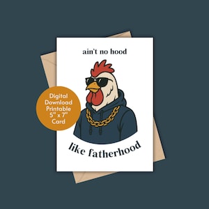 Der alles Gute zum Vatertag | Ist keine Kapuze wie die Vaterschaft | Druckbare Grußkarte | Geburtstag | Karte für Papa | Danke Papa