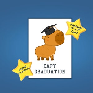 Carte de voeux heureuse d'obtention du diplôme | Diplôme Capy | Félicitations diplômé | Diplômé en 2025 | Début | Carte de voeux imprimable