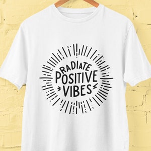Unisex Tee. Style Positive Three. T-shirt. Graphic Tee. Radiate Positive Vibes. Gift for him. Gift for her. Cotton Soft Tee. Encourage.