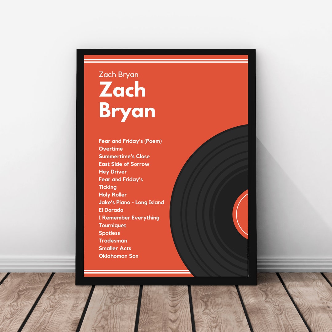 Zach Bryan Album Paper Poster Country Music Wall Art Song Etsy
