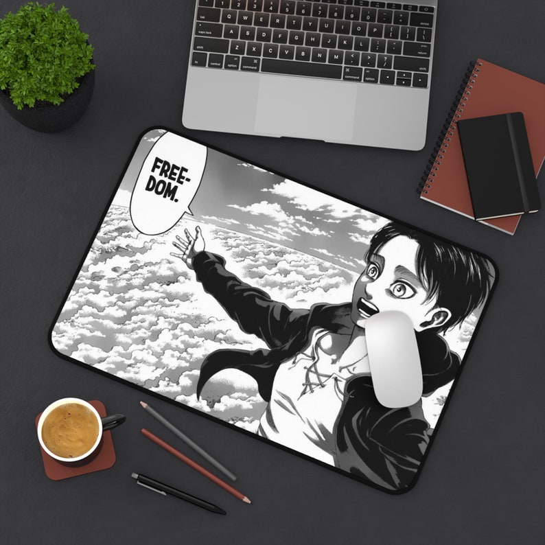 Eren Yeager Anime Mouse Pad Attack On Titan Desk Decor Etsy 