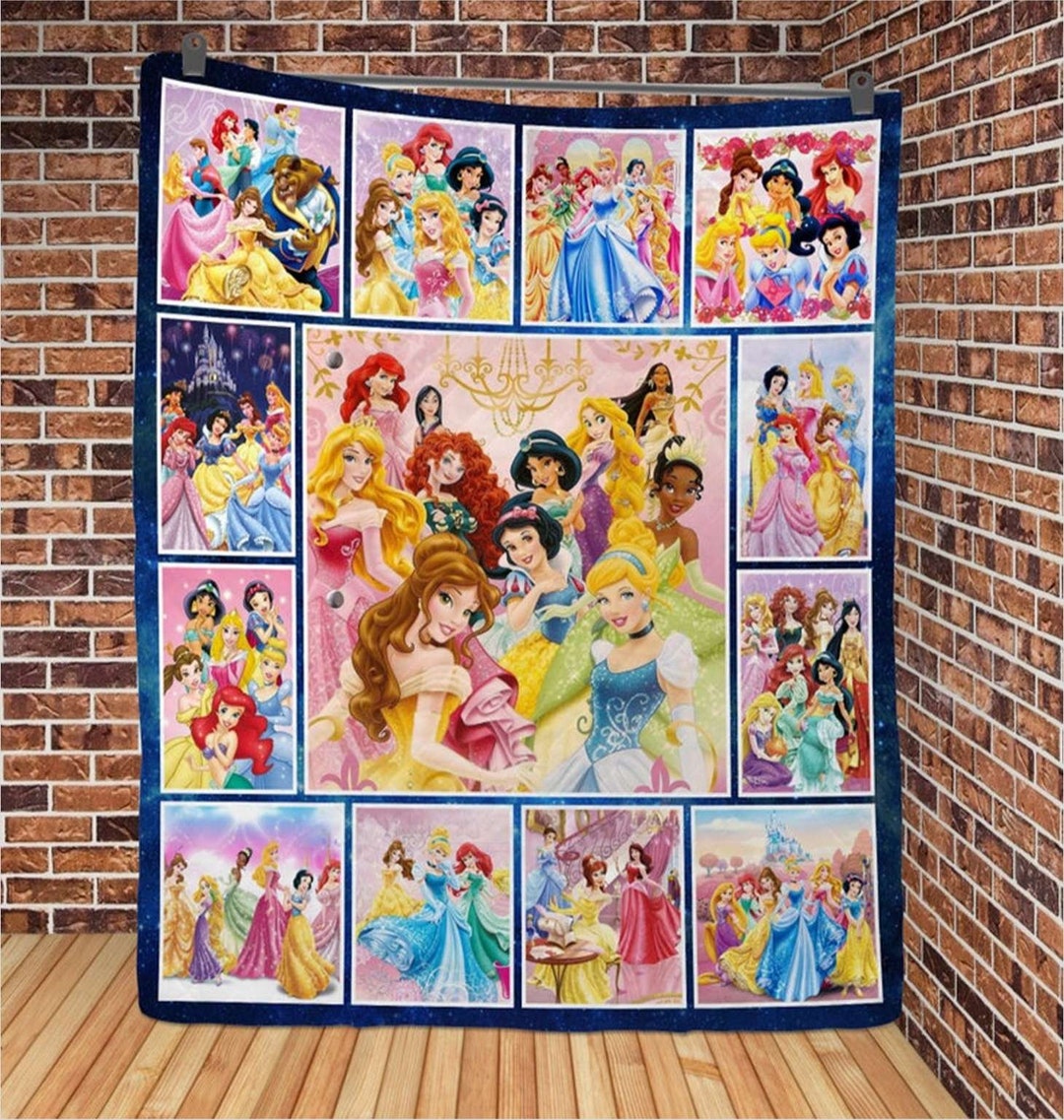 Disneyland Princesses Blanket Disneyland Gift Disneyland Etsy