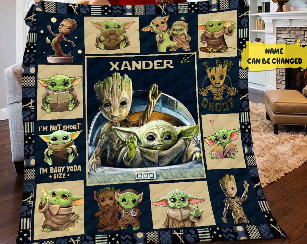 Personalized Baby Yoda Grogu Blanket Baby Yoda Bedding Set Etsy