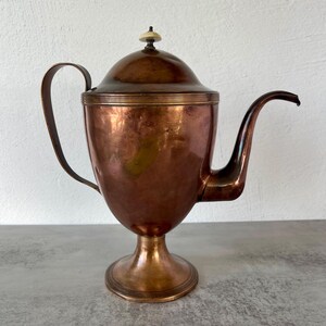 Antique European Copper Coffee Pot | Tea Pot with Pedestal Base | Georgian | Regency Style