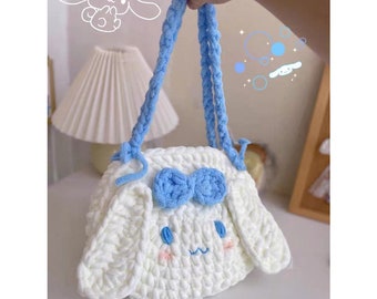 Miniso Hello Kitty Cinnomoroll Tote Bag, Cute Cartoon Plaid Handbag, Large  Capacity Felt Bag - Temu
