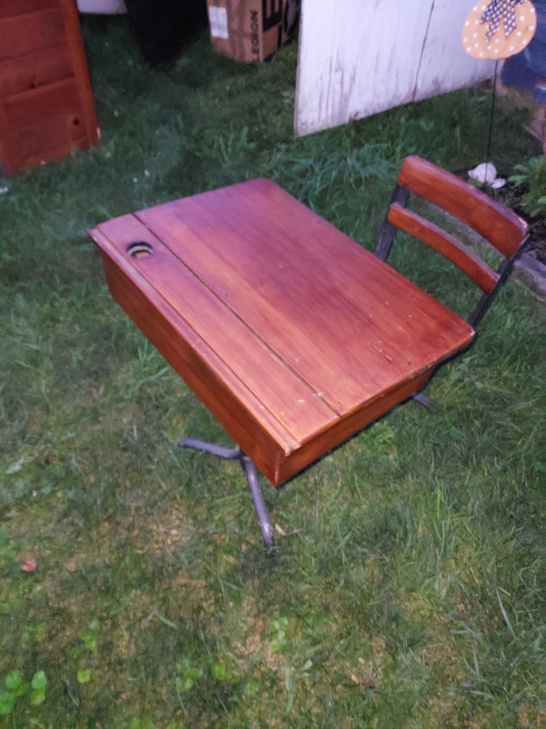 Antique School Desk Etsy