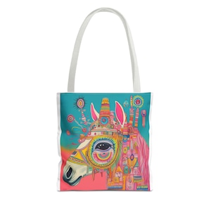 Indian Pop Art Horse Tote, Desi Design Tote Bag