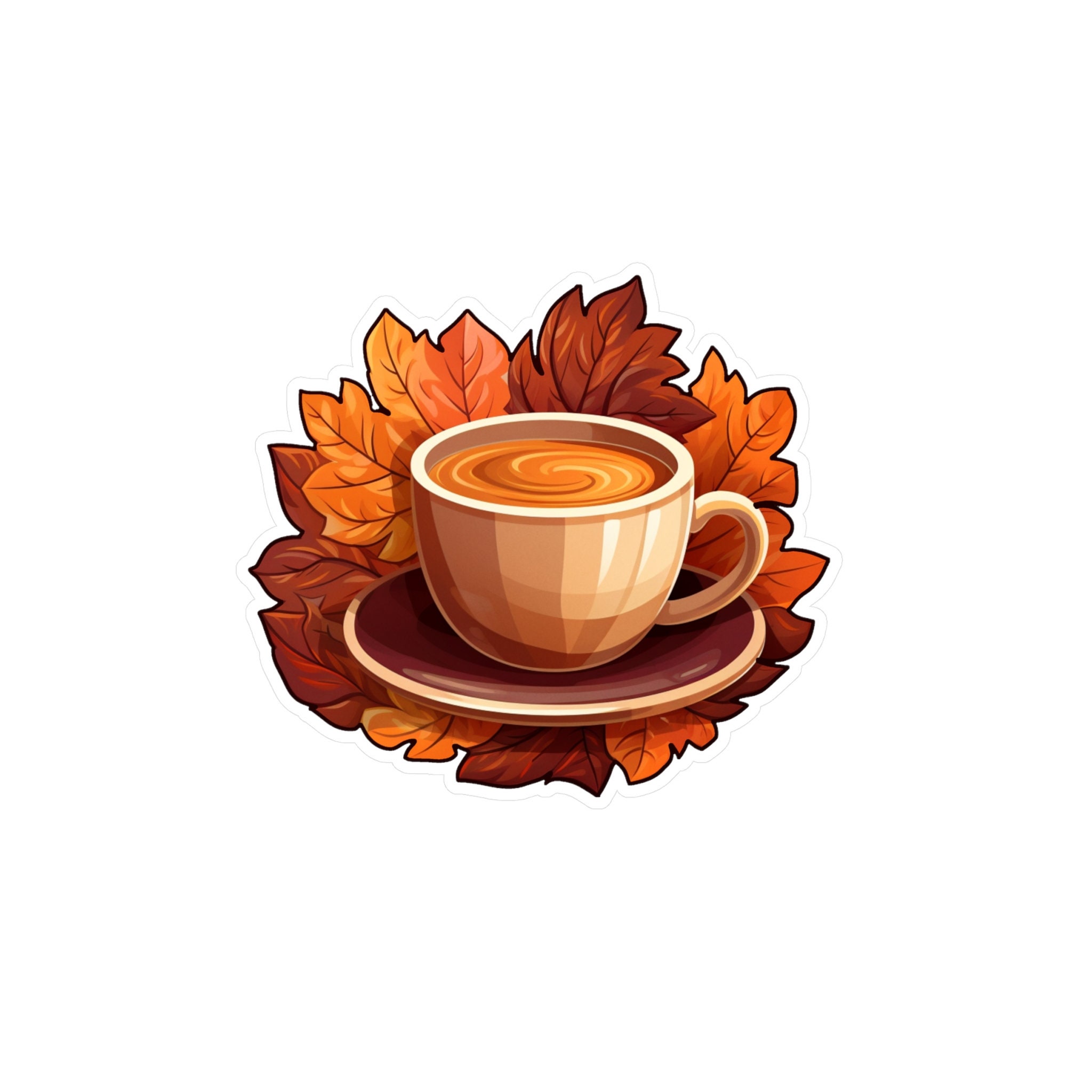 Autumn Coffee Cup Vinyl Decal Etsy