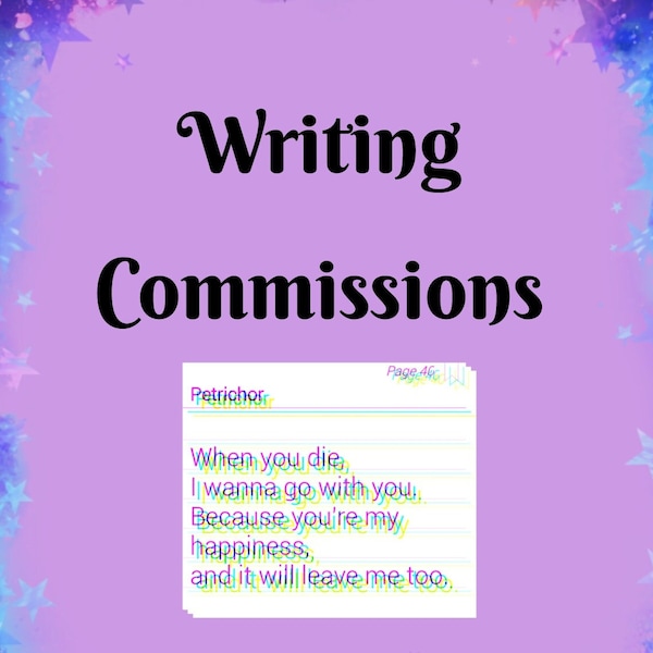 Writing Commissions;Fanfic,OC,School,Stories