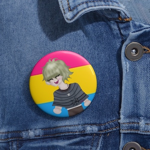 Rantaro Amami Pansexual Pride Custom Pin Buttons