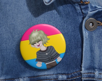 Rantaro Amami Pansexual Pride Custom Pin Buttons