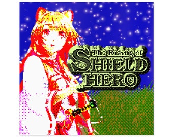 Rising of the Shield Hero Retro Gaming Raphtalia Square Stickers, Indoor\Outdoor