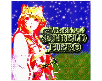Rising of the Shield Hero Retro Gaming Raphtalia Square Stickers, Indoor\Outdoor