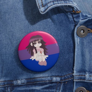 Danganronpa Chibi Mikan Tsumigi Bi Pride Button
