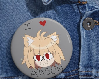 Neco Arc Arson Meme Custom Pin Buttons