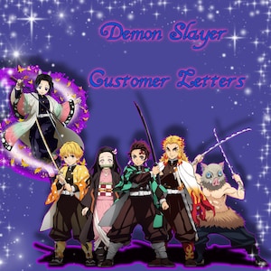Letras de conforto personalizadas do Demon Slayer; para qualquer ocasião, download digital
