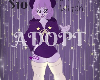 Busty Galaxy Witch Girl Adoptable/Character Design