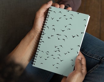 Diario de pájaros, Cuaderno de animales lindo, Diario de balas, Páginas punteadas, Espiral, Regalo de amante de las aves, Para él, Para ella, Toma de notas, Diario de ideas