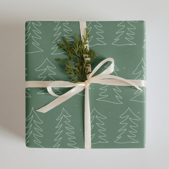 Christmas Forest Green Wrapping Paper-X5469B