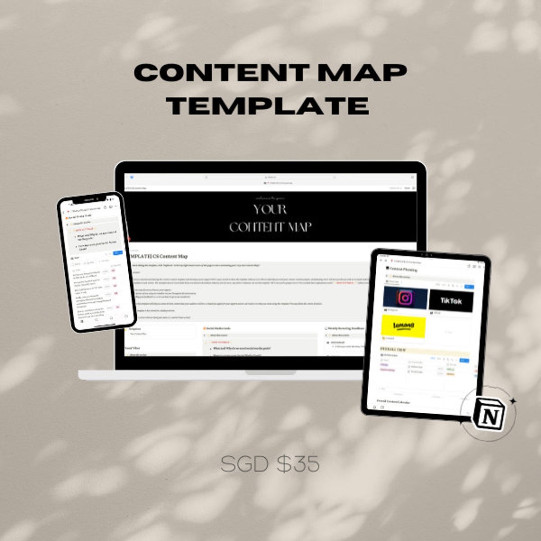 Content Map Notion Template Etsy