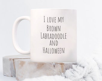 I love my Brown Labradoodle and Halloween