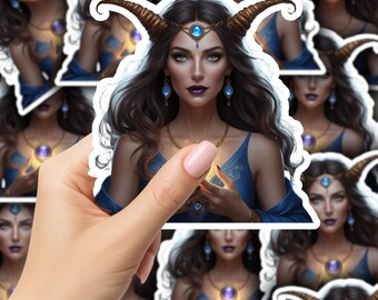 Taurus Witch Vinyl Sticker: Celestial Badass Woman