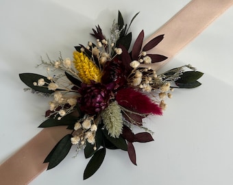 Purple Romantic ·  Wrist corsage · Flower Crown · Flower Hair Comb · Boutonniere ·  Wedding