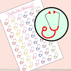 48 Stethoscope Planner Stickers - Matte Planner Stickers - Reminder Sticker - Organization Planner Stickers