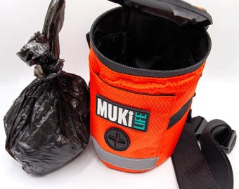 Bolsa para pasear perros / Bolsa para golosinas y excrementos con forro extraíble y lavable - Accesorio naranja para mascotas
