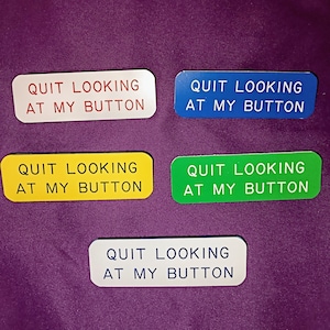 Quit Looking At My Button&quot; RARE Clown Entertainer Funny Cute Pin Badge Button by Rayven The Clown ~ Topsy Turvy Clownery