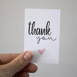 Mini Card “Thank you” | Small Gift Tag for Presents, Flowers & Thank You Notes