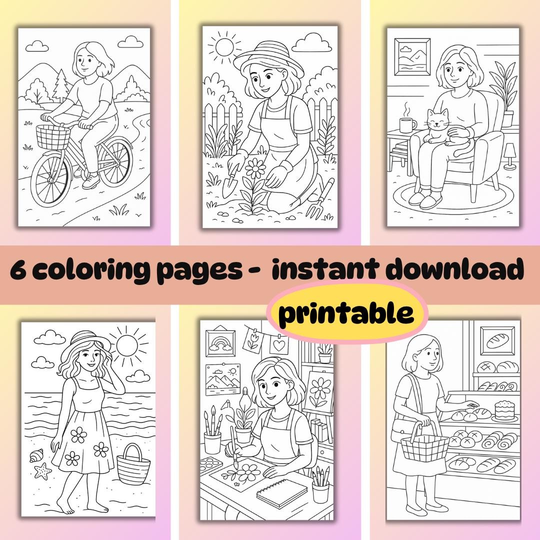 6 Printable Coloring Pages – PDF Download | Printable Coloring Pages ...