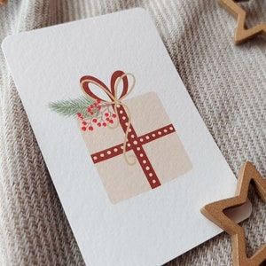 Mini tarjeta regalo de Navidad - regalo - Navidad - vacaciones - post