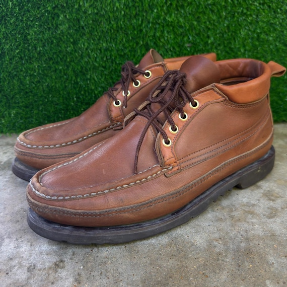 靴 90s RUSSELL MOCCASIN Vintage 90s Russell Moccasin Leather Chukka Boots Wor… - Gem