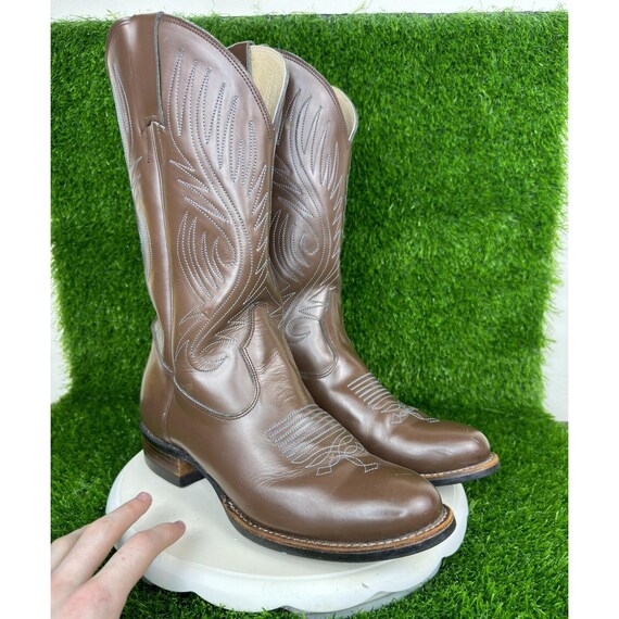 Vintage 90s Biltrite Western Biker Cowboy Boots Workwear Made in USA Brown 9